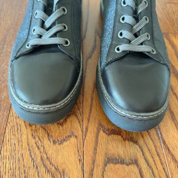 Johnston & Murphy Women's 9 Callie Lace-Up Black Glitter Leather Sneakers - Picture 8 of 11